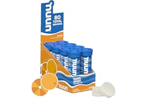 Nuun Sport Electrolyte Tablets | Hydration with Vitamin C | Vegan, Gluten-Free, No Artificial Sweeteners | Orange Flavor, 8 Pack (80 Tablets)