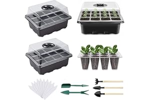 MECCTUCK Mini Serre pour Semis, 3 Pièces Mini Serre, Bacs à Semis, Serre Semis, Mini Serre de Jardin, Serre pour Semis, Bac a Semis, Serre Chauffante pour Semis pour la Croissance de Germination en Serre