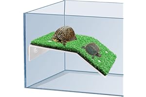 HOYPEYFIY Schildkröte Ruhen Basking Plattform Simulation Gras Schildkröte Rampe, Rasen Schildkröte Klettern Leiter Schildkröte Ruhen Terrasse für Reptilien Frosch Terrapin