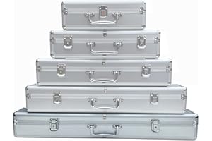 ECI Aluminium-Koffer Alu-Box länglich leer Instrumentenkoffer Flötenkoffer (LxBxH) 70 x 10 x 10 cm Messinstrumente Aufbewahrung