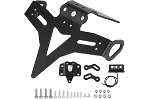QIILU Support de Plaque d'immatriculation de Moto, Support de Plaque d'immatriculation arrière Garde-Boue rangé avec lumière LED adaptée pour MT-07 FZ-07 13-20 Die bestraft das kennzeichen des