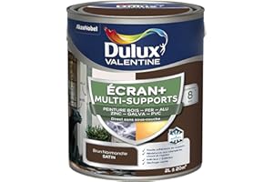 Dulux Valentine ECRAN+ MULTI-SUPPORTS EXTERIEURE - Peinture en Phase Aqueuse pour l'Éxtérieur et l 'Intérieur - Satin Brun Normandie 2 L