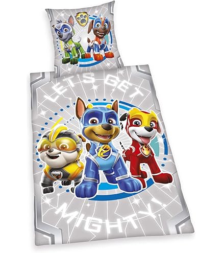 Biancheria Da Letto PAW Patrol - Copripiumino 100x135 Cm E Federa 40x60 Cm, Cotone, Si Illumina Al Buio - Foto 9