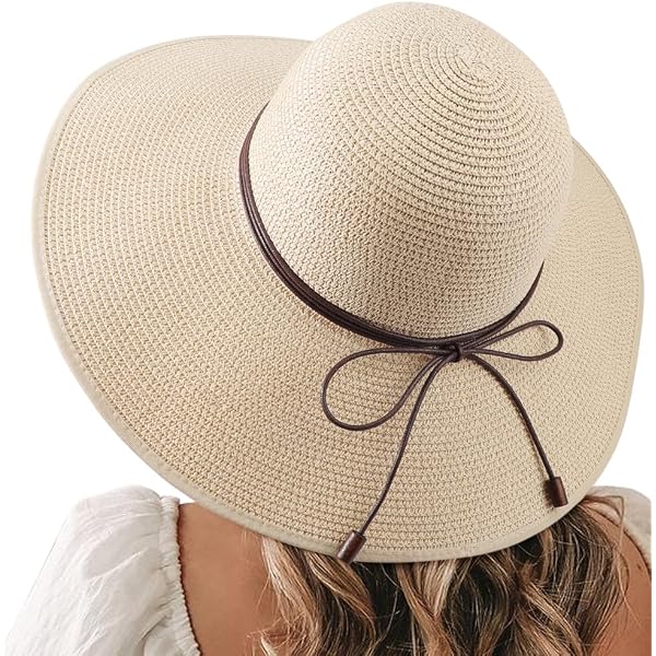 Chapeau De Plage Femme - Bord Large Anti-UV - Pliable Et Léger - Capeline été Vacances