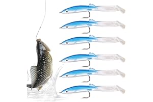 UINNOSSVC 6pcs False Esca per la Pesca Paddle Tail cicerello Artificiali Esche per calamari l'efficienza Della Pesca per Pesce Gatto, Dentice, Testa di Serpente, Calamaro