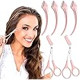 KASTWAVE 6PCS Eyebrow Trimmer Set, Stainless Steel Curved Eyebrow Razor Eyebrow Scissors With Comb, Beauty Tool for Beginners Suitable for Any Skin Type Hair Removal Accessories for Men Women