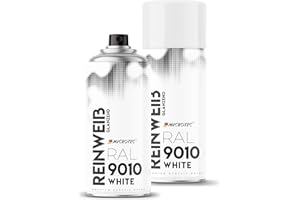 MICROTEC® Sprühlack | 400ml | hochwertiges Acryllackspray | matt oder glänzend | Sprühfarben für Metall, Holz, Kunststoff u.v.m. | große Farbauswahl (Weiß glänzend - RAL 9010)