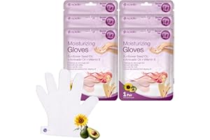 Epielle Moisturizing Hand Masks 6 Pairs, Deep Moisturizing Gloves for Dry, Cracked Hands, Relieve and Soften with Sunflower Seed Oil & Avocado Oil, Korean Skin Care, Spa Set, Self Care Gifts for Women