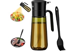 Euqvunn Oljesprayflaska med Pensel, 280ml Ljusbeständig Glas Olivoljesprayflaska för Att Bevara Färskhet, Idealisk för Salladsdressing, Bakning och Grillning