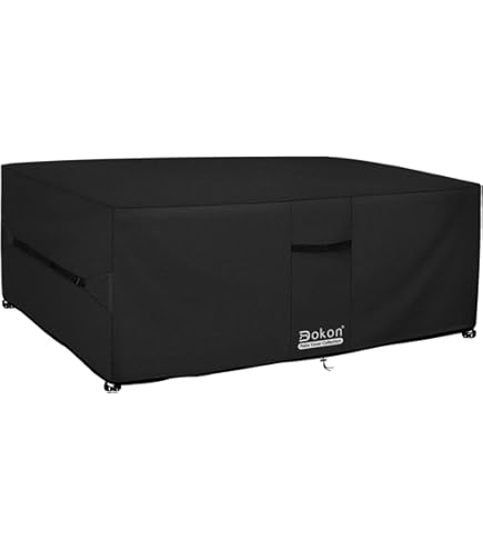 SIRUITON 200x160x70cm Garden Furniture Cover, Patio Garden Table Cover With Air Vent Waterproof, Windproof, Anti-UV, Heavy Duty 420D Oxford Fabric, Rectangular Black