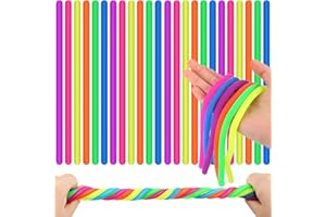 Yeefunjoy 24 szt. sensorycznie rozciągliwe sznurki, kolorowe, rozciągliwe fidget, zabawki sensoryczne, dla dorosłych i dzieci, nadają się na różne imprezy festiwalowe