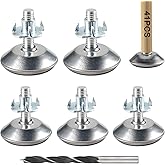 Rybtd 20Pcs Adjustable Leveling Feet Threaded Foot Durable Non-Slip Levelers Glides Foot M8*30 * 40mm with 20 x T-Nuts, 10mm 