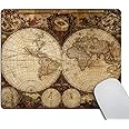 Wasach Vintage World Map Mouse pad, Image of Old Map in 1720s Nostalgic Style Art Historical Atlas Mouse Pad,Brown Beige