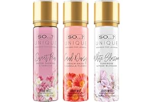 So…? Unique Womens Summer Breeze Bundle Sweet Pea, Coral, White Blossom Body Mist Spray Mixed Fragrance Set 150ml (Pack of 3)