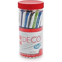 Cello Deco Gel Pen (25 Pens Jar - Blue) | Waterproof gel pen ink for smudge free & smooth writing