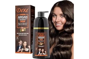 AMZSEA Instant Black Hair Shampoo 420ml - Semi-Permanente schwarze Haarfarbe Shampoo für natürliches Haar, hält 30 Tage, schnell wirkende Formel für Männer & Frauen (Dark Brown, 420ml)