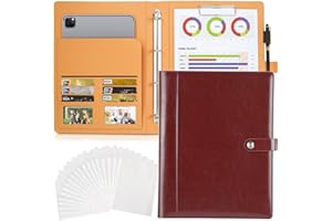 ‎SEEALLDE Schreibmappe A4 Konferenzmappe A4 Klemmbrett A4 Ordner Konferenz Klemmbrettmappe mit 20 Prospekthüllen A4 Klarsichthüllen für Schul, Heim,Büro Verwenden