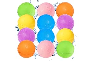 SMIRODI SOPPYCID Ballons d'Eau Réutilisables pour enfants,Jouets de Plage et de Piscine pour Enfants de 3 à 12 ans,Jeux d'Eau en Plein Air (12 pièces).