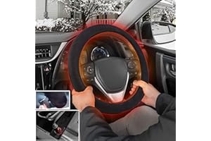 JYNKID Heated Steering Wheel Cover - 12V Car Steering Wheel Covers Winter Warmer for Auto Steering Wheels Heater - Universal Fit for Cars, SUVs, Trucks, Vans UK