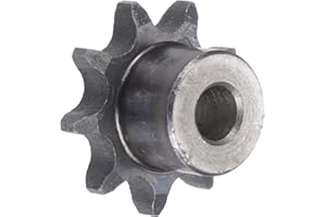 sourcing map 9 Dientes Piñón Tipo B Monocatenario 1/2" Paso, 10mm Paso A3 Carbón Acero para ISO 06B