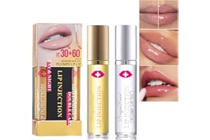 BIGYQIU 2PCS Lip Plumper,Lip Oil Plumper Set,Hydrating Lip Gloss Set,Moisturizing Plumping Lip,Day & Night Lip Enhancer for Fuller Lips,Lip Plumper Extreme,Plumping Lip Gloss,Reduce Lip Lines,(30%+60%, 5ml)
