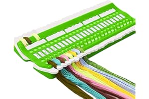 ESENLONG Embroidery Thread Organiser,50 Positions Cross Stitch Thread Holder with 4 Code Cards for Cross Stitch Thread Embroidery Floss Organizers,Green