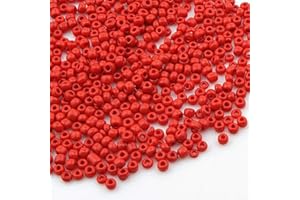 3300 perline di vetro opache, 3 mm, 8/0, perline per lavori artigianali, colori assortiti (rosso)
