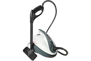 Polti Vaporetto Smart 30 S, Limpiador a Vapor con Caldera de Alta Presión hasta 3 Bar, Tapón de Seguridad, Potencia 1800 W, Capacidad 1,6 L, 12 Accesorios, Compartimento Accesorios, Blanco y Gris