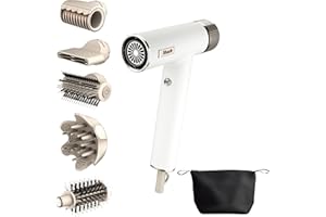 ‎SHARK Shark SpeedStyle Haartrockner & RapidGloss Finisher mit Aufbewahrungstasche, 5 Styler, Für Alle Haartypen, Schnelltrocknend, Glättet Fliegende Haare, Keine Hitzeschäden, Ionisch, Seide, HD352EU