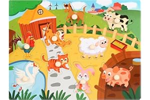 DONGZQAN Puzzle a partir de 1 año, puzzle de madera a partir de 1 año, rompecabezas de madera de 1 año, juego de ranuras a partir de 1, 2 y 3 años, ideal para regalos infantiles, rompecabezas de madera para