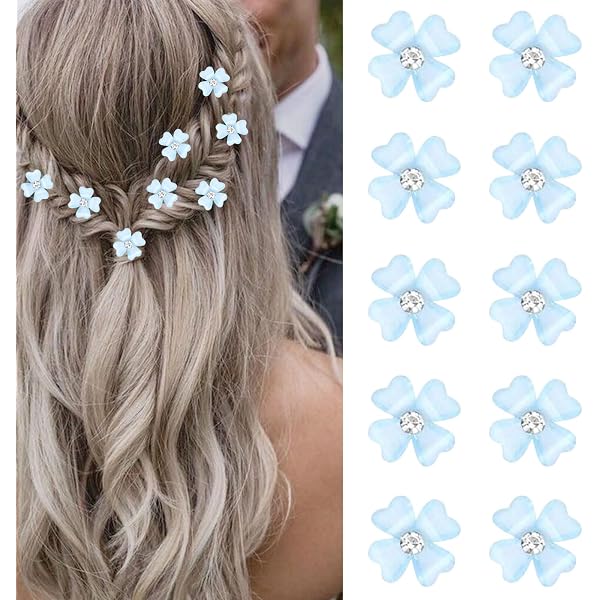 Mini-Haarspangen Mit Glitzer & Strass – Zahnspangen Mit Blumen-Design – Silber-Rosa – Fein, Dekorativ Für Styling
