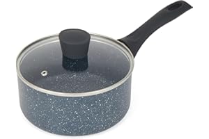 Russell Hobbs RH00845EU Nightfall Stone 18cm Fornello a doppio strato in alluminio pressato antiaderente, inclusa induzione, meno cottura dell'olio, manico in bachelite morbida, marmo blu
