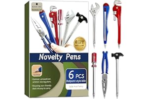 IMENSE Novelty Tool Pens Set 6 Pcs Black Ink Ballpoint Pen for Writing Office School Student Stationary Supplies Gift Kid Toy