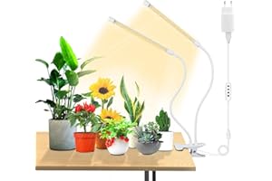 SUWITU Lampe de Plante, 40W Lampes de Croissance et Horticoles, 96 LEDs 2 Têtes Lampe Éclairage, 3 Modes de Luminosité,10 Niveaux Dimmables et 3 Modes de Minuterie, Parfait pour Intérieur/Jardin