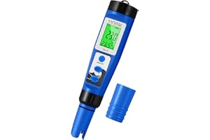 Digital pH Salt Tester, YINMIK Salinity Meter for Pool, 5 in 1 TDS EC Temp Meter for Hydroponics, Salt ppm Test pen with ATC & Backlight, Accurate device for Koi pond, Aquarium, SPA, Hot Tub, Softener
