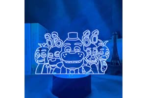 ZHONGKAIHUA FNAF, Lampada notturna con illusione ottica 3D con motivo di "Five Nights at Freddy's", con telecomando a 7 colori che cambiano, per camera da letto, per bambini, ragazzi, ragazze,