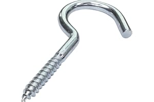 AERZETIX - C47874 - Lot de 10 pièces - crochet à visser à bois - Ø6.2x90mm - en acier zingué - bricolage - longueur sans corchet 50 mm