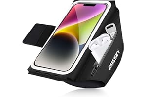 Razobws Sportarmband Handyhalterung Joggen, Handytasche Joggen mit Kopfhörertasche Handy Armband Joggen Zubehör für iPhone 17/16/15/14/13Pro Max Galaxy S25/S24/S23 Ultra Bis zu 6,9 Zoll
