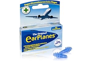 ‎EARPLANES EarPlanes Erwachsene – Ohrstöpsel zum Druckausgleich im Flugzeug, hilft Druck und Ohrenschmerzen beim fliegen zu vermeiden, 2 Stück