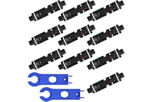 GTIWUNG 10 Paio Connettore Terminale Pannello Solare, Connettori Solari 2,5/4/6/10 mm² Fotovoltaici PV Maschio e Femmina Impermeabile, Parti e Accessori per Energia Solare Ed Eolica