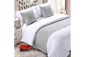 DAYDAY HELPER Weicher Bettläufer, grau, verblasst nicht, einfarbig, Heimdekoration, Bettschals, modisches Bett-Endtuch, modernes Bett-End-Matte für Wohnzimmer, Schlafzimmer, Hotel, 240 x 50 cm