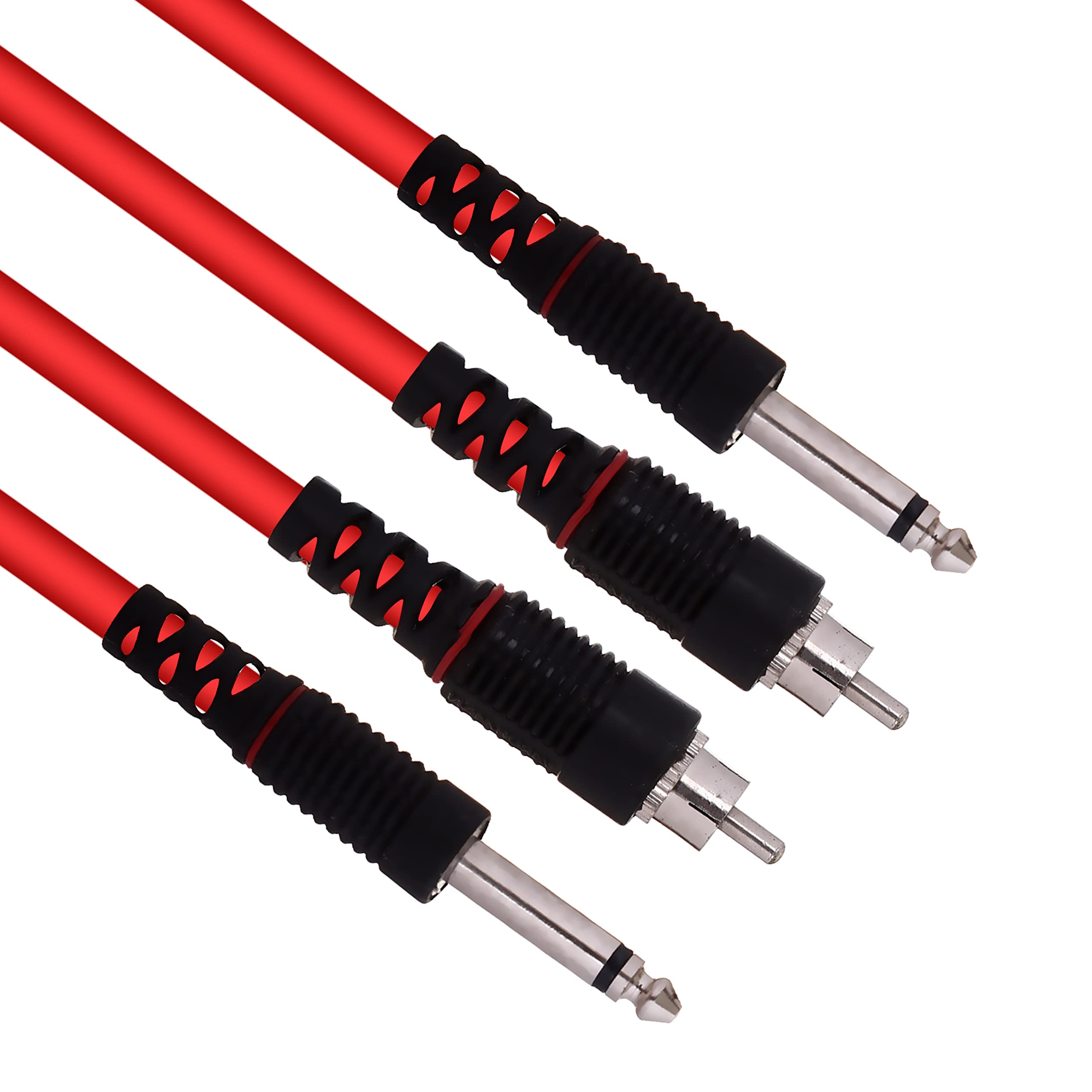 Hakuho 2 x 6.35 mm to 2RCA Cable Review: Dual 1/4 inch TS Stereo Jack Male to 2 RCA Male Audio Cable - Red (5 Meter)