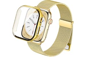 SimpleThings Milanese-armband kompatibelt med Apple Watch-serie 11, 10, 9, 8, 7, 6, 5, 4, SE Ultra, med skydd, magnetiskt met