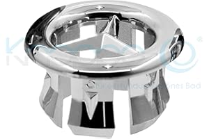 KNOPPO® Waschbecken Überlauf Abdeckung, Überlaufblende - Star (6 verschiedene Design-Modelle) chrom