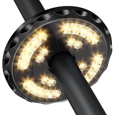 Luce Solare Per Ombrellone Con 8 Modalità LED - 104 LED Impermeabili Per Esterno, Patio E Campeggio