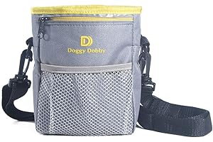 DOGGYDOBBY Doggy Dobby Dog Treat Training Pouch Bag, Adjustable and Removable Extra Long Waist Belt Shoulder Strap, 4 Ways to Wear, Easily Carries