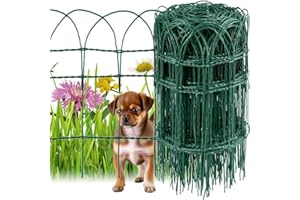 AMAGABELI GARDEN & HOME Amagabeli Gartenzaun, 0,4 m x 25 m, grün, 2,95 mm, RAL6005, PVC-beschichteter Metalldraht, rostfrei, für den Außenbereich, für Blumentiere