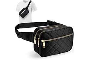 Jueachy Marsupio per Donne - Borse a Tracolla Alla Moda Borsa da Cintura Carina Grande Borsa a Vita Nera Casual Cintura Regolabile Bum Bag per Disney Escursionismo Viaggio