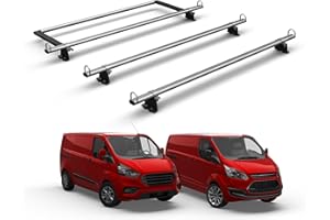 Van Demon 3 Bar Roof Rack for Ford Transit Custom (2013-2023) [Only suitable for GEN1 with Standard (H1) Roof] Steel Roof Bars with Rear Ladder Roller