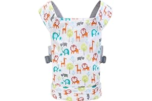 Miracle Baby Nosidełko dla lalek dla dzieci, przenoszenie z przodu i z tyłu z regulowanymi paskami dla dziewczynek, wyściełane akcesoria dla lalek dla dzieci, 100% bawełna